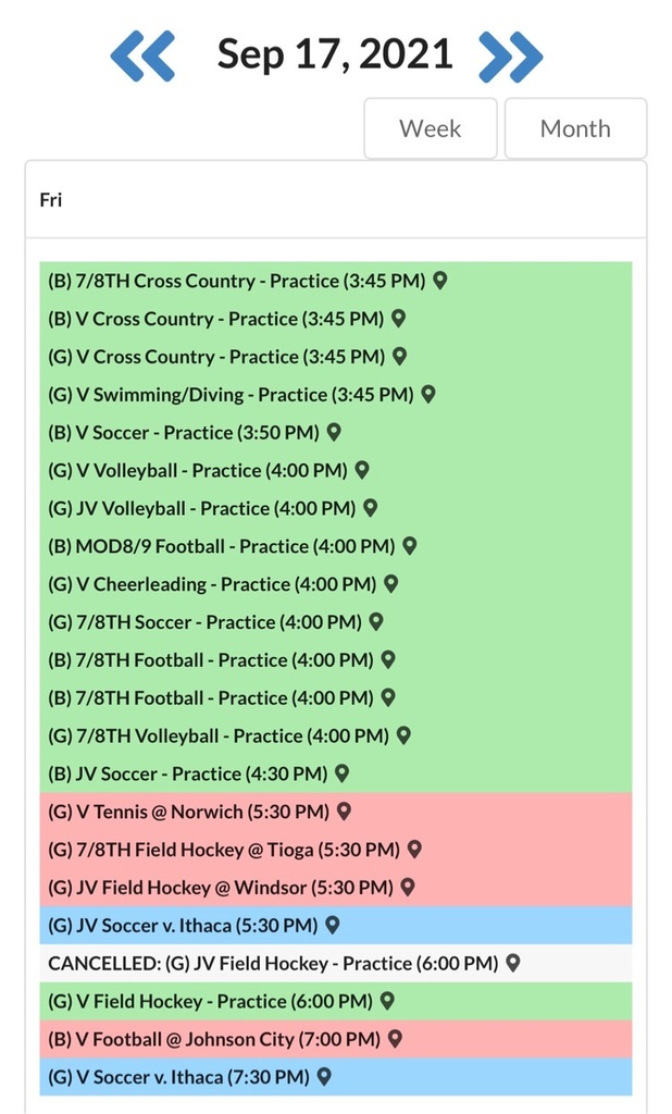 schedule