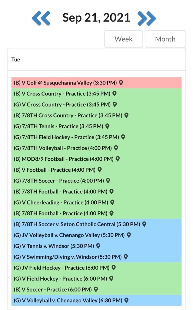 schedule