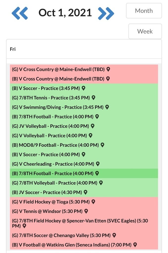 schedule