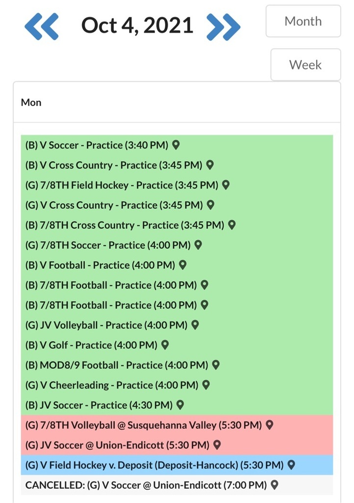 schedule