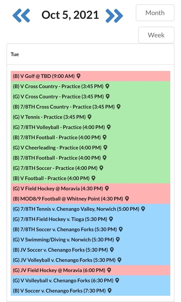 schedule