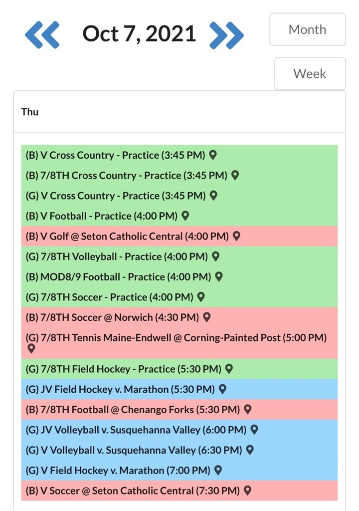 schedule